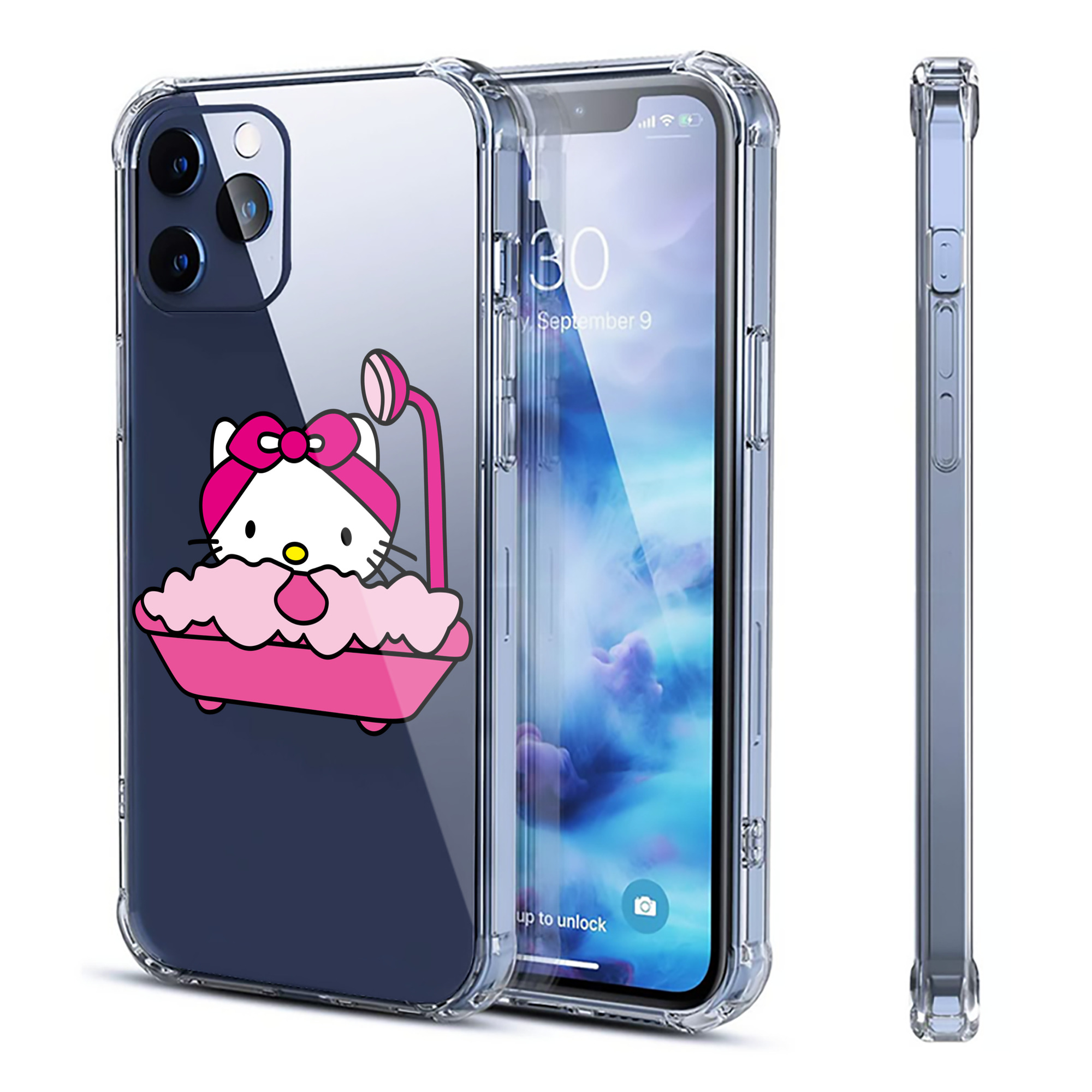 （画像用） Hello Kitty ハローキティ 【iPhone 12シリーズ対応】透明スマホケース（クリアソフトケース）